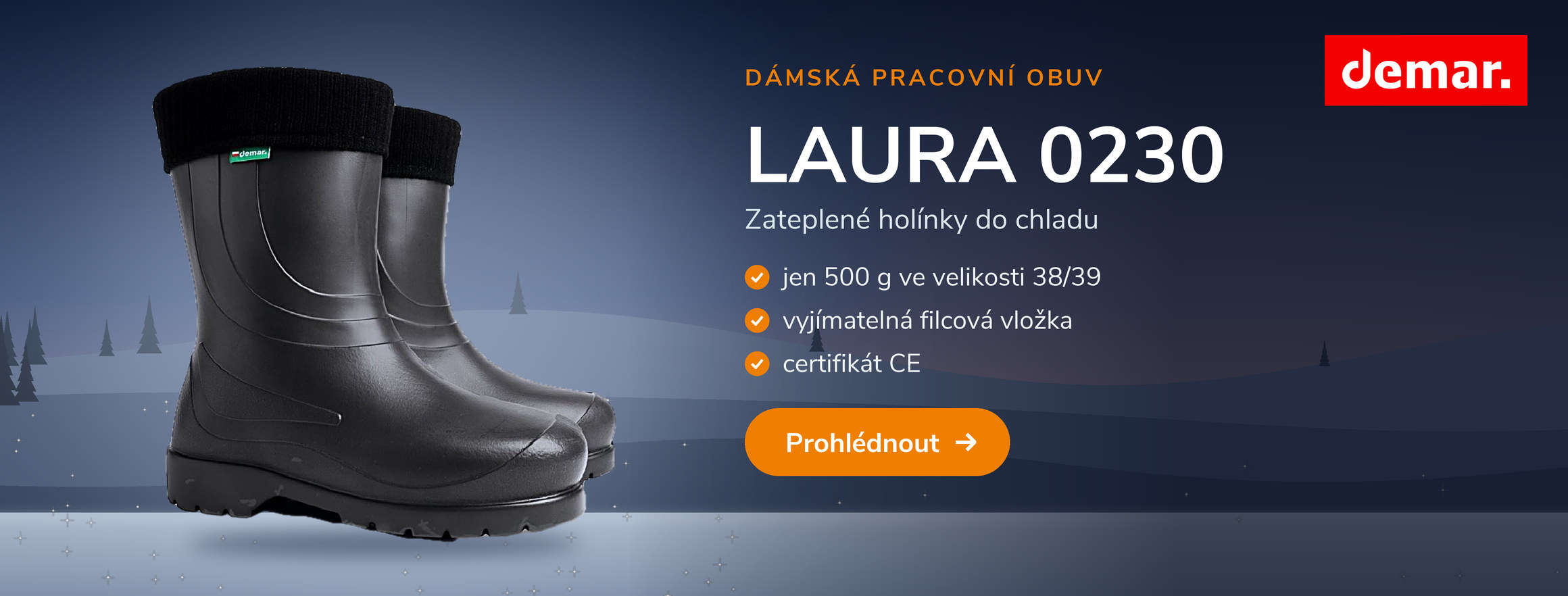 Dámské zateplené holínky Demar LAURA 0230